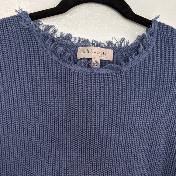 Philosophy Light Blue Sweater with Fringe - Picture 4 of 10